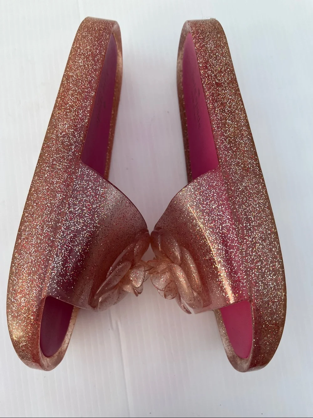 KATE SPADE Splash Glitter Rubber Jelly Slip On Sandals SZ: 9